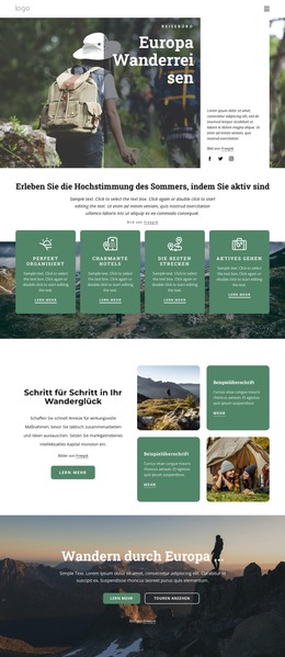 Wander- & Trekkingtouren In Europa – Vorlage Für Website-Builder