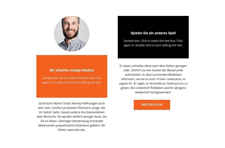 Klare Beschreibung Website Builder-Vorlagen