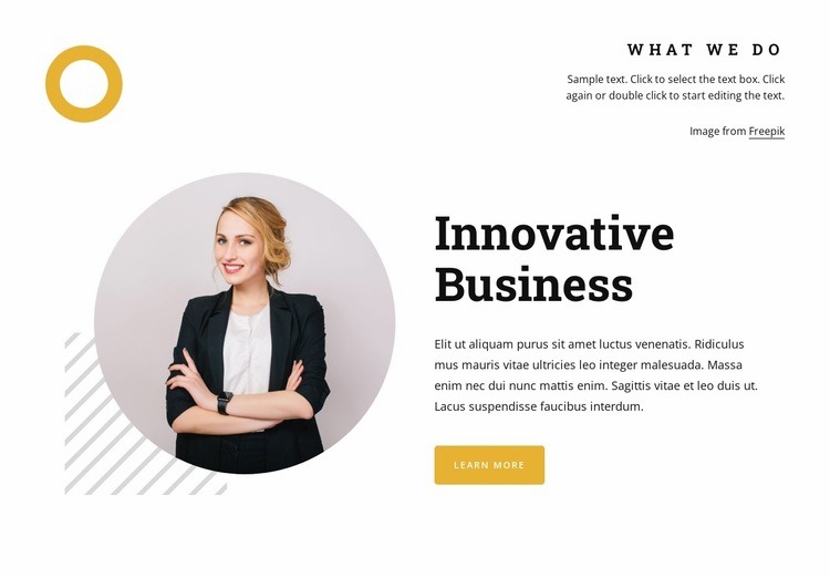 Innovative business models Homepage Design