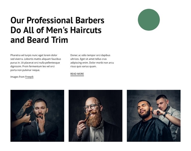 Our professional barbers Homepage Design