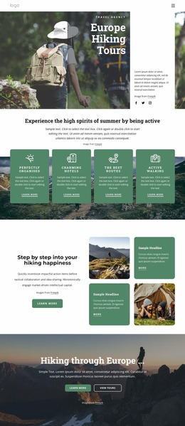 Hiking & Trekking Tours In Europe - Awesome Website Mockup