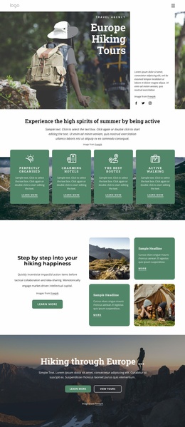 Hiking & Trekking Tours In Europe - Mobile Website Template