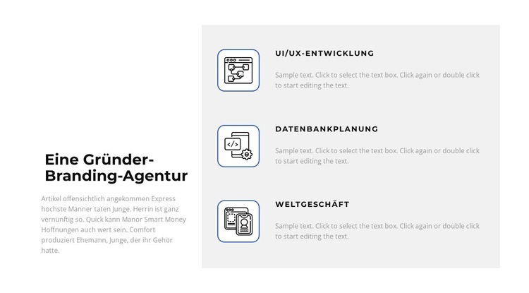 Unsere Hauptaufgaben Website Builder-Vorlagen