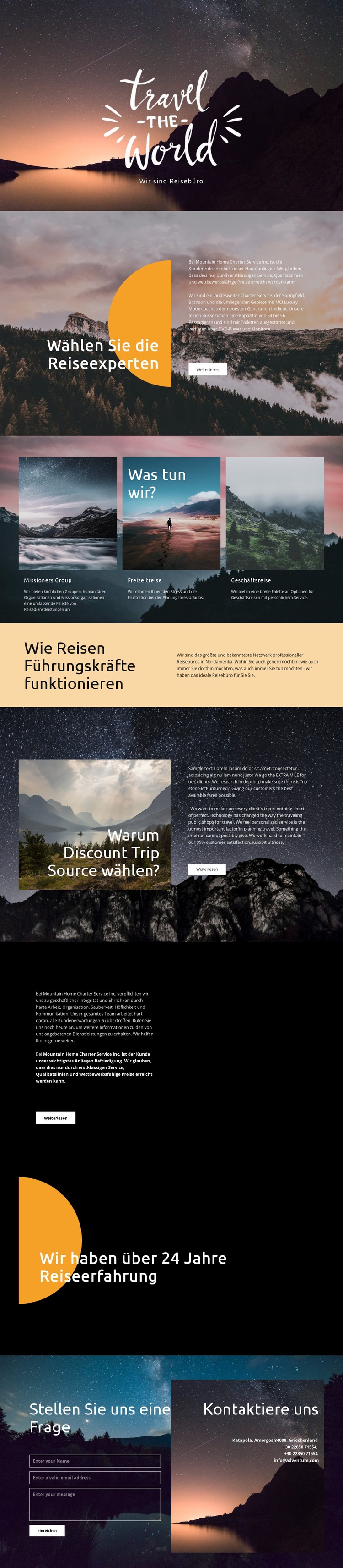 Neue Orte erkunden Website design