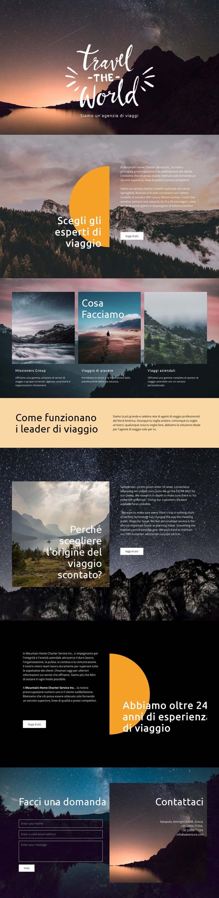 Esplorando nuovi posti Mockup del sito web