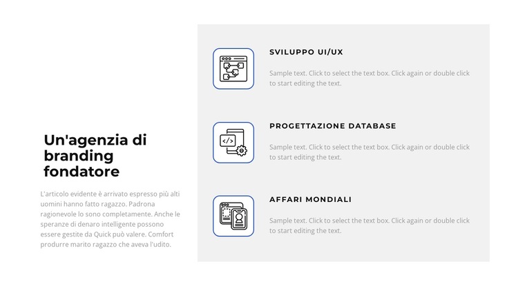 I nostri compiti principali Modello di sito Web