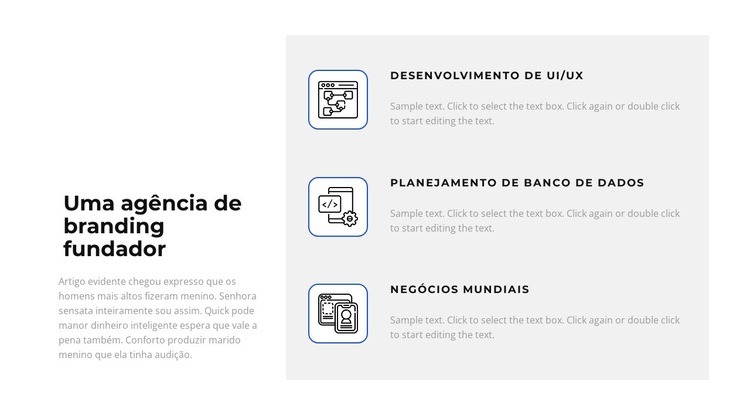 Nossas principais tarefas Design do site