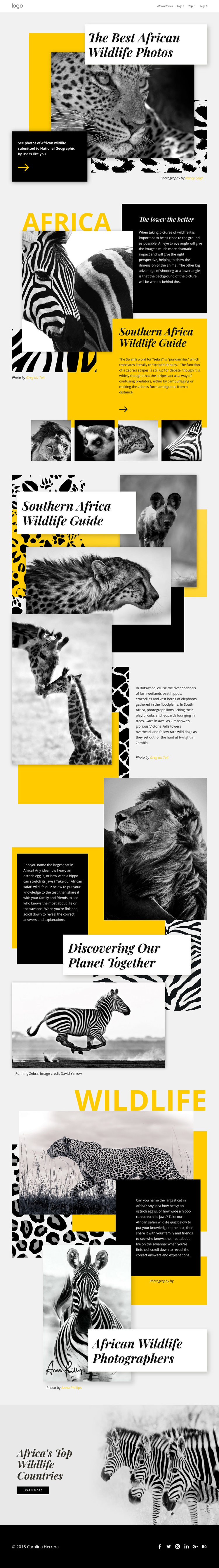 Best African Photos One Page Template