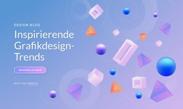 Inspirierende Grafikdesign-Trends Zielseitenvorlage