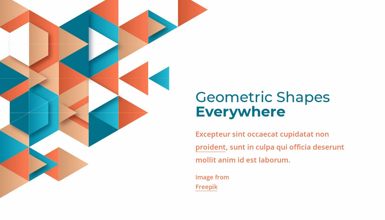 Geometric shapes everywhere Website Mockup