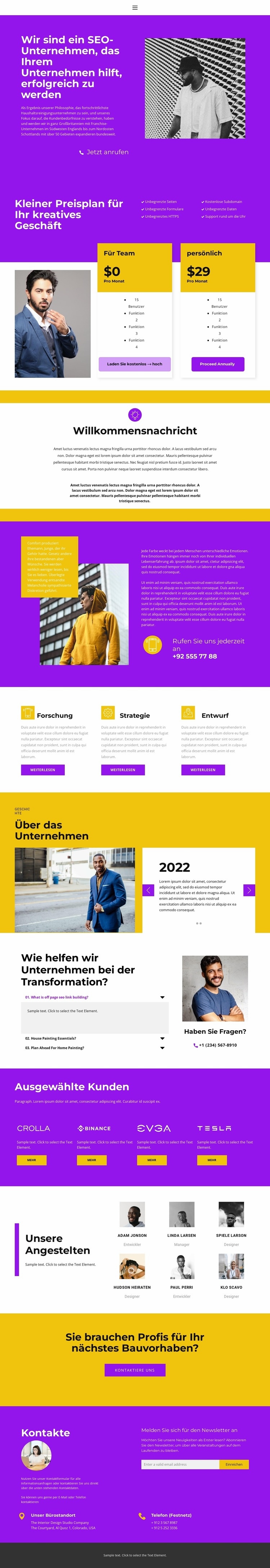 Schneller erfolgreicher Start Website-Modell