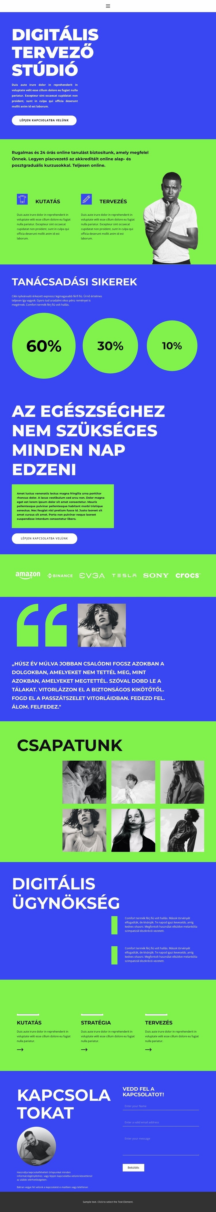 Digitális fejlesztés HTML Sablon