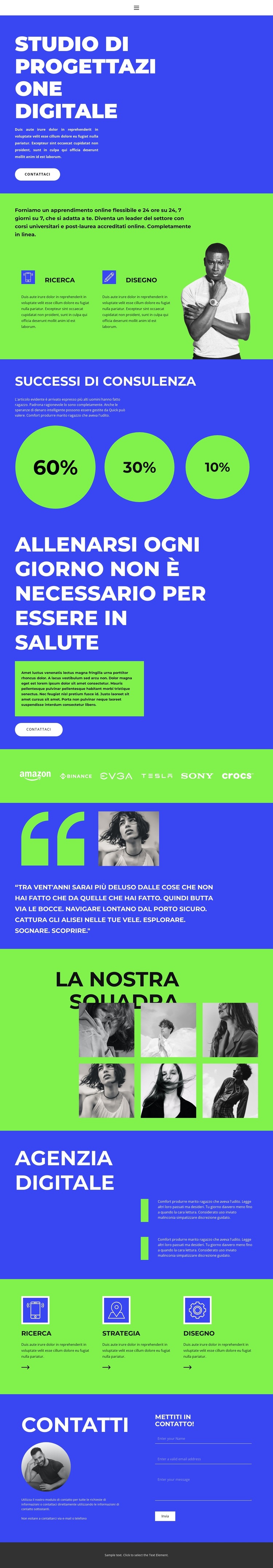 Sviluppo digitale Modello di sito Web