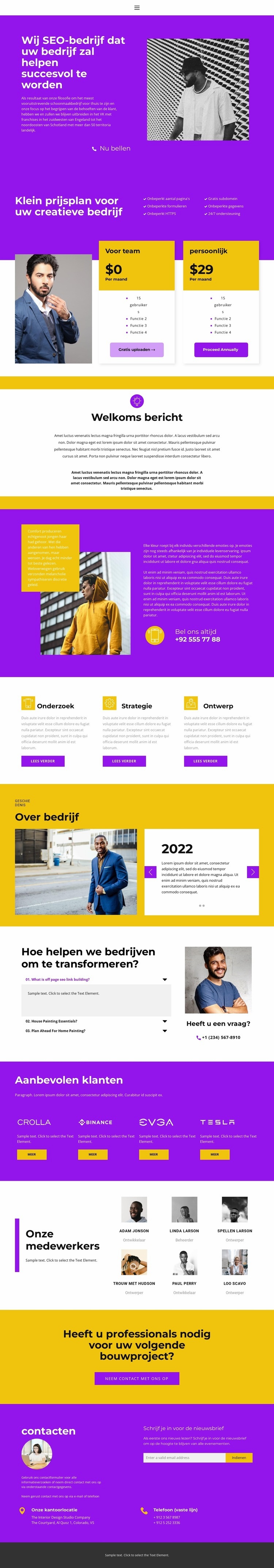 Snelle succesvolle start Website mockup