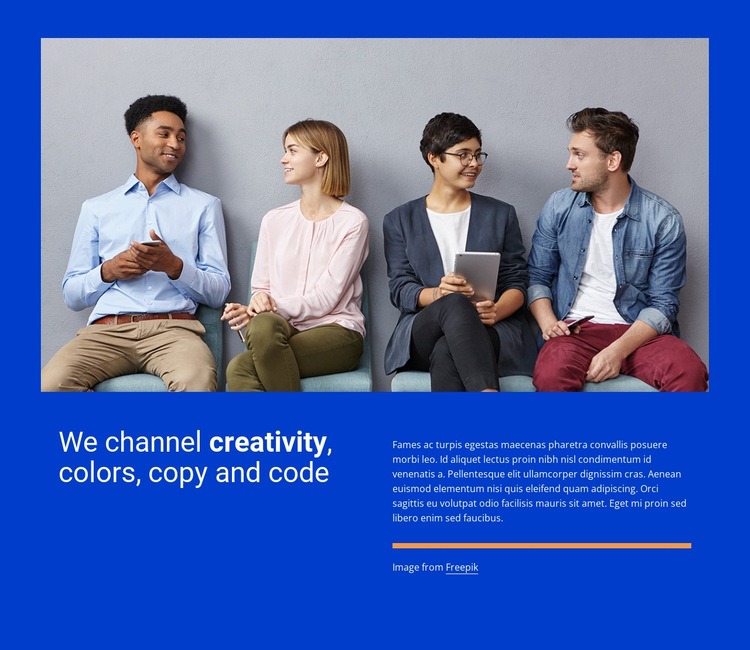We channel creativity Html Code Example