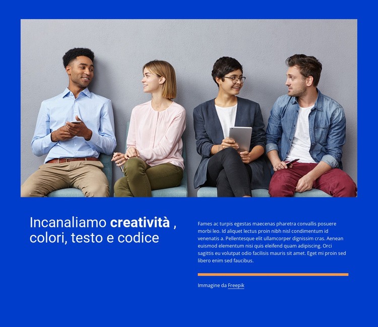 Incanaliamo la creatività Costruttore di siti web HTML