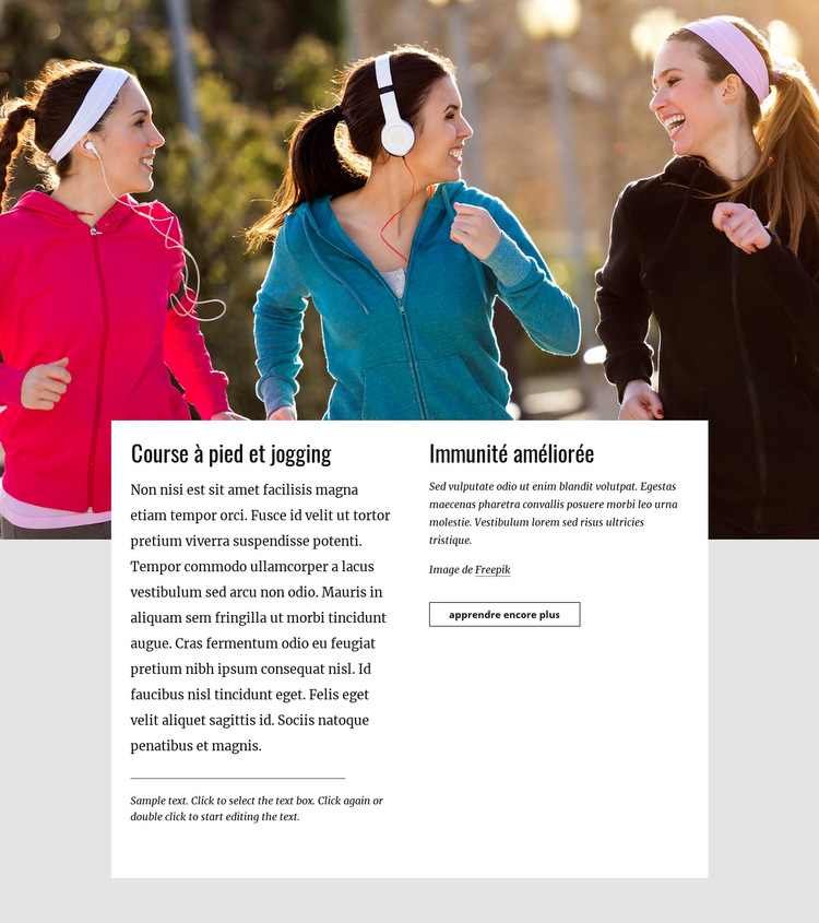 Courir et faire du jogging Modèle de site Web