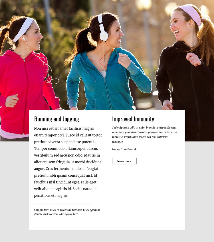 Running and jogging HTML Template