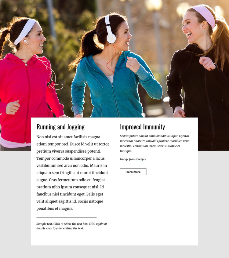 Running and jogging Joomla Page Builder