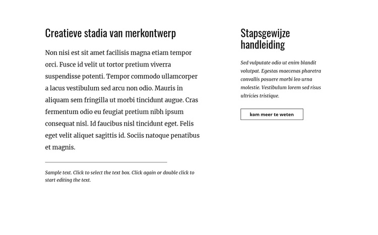 Tekst en knop met twee kolommen WordPress-thema