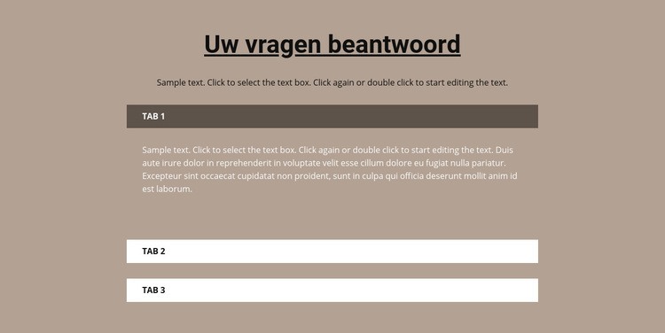 Uw populaire vragen Website mockup