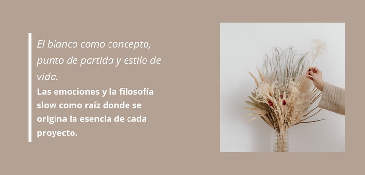Decoraciones florísticas Maqueta de sitio web