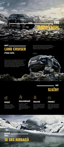 Dobyvatelské Auto Land Cruiser – Téma WordPress A WooCommerce