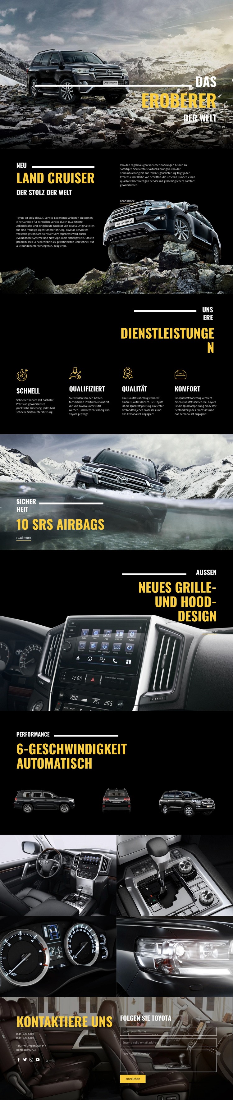 Land Cruiser Erobererauto Website Builder-Vorlagen