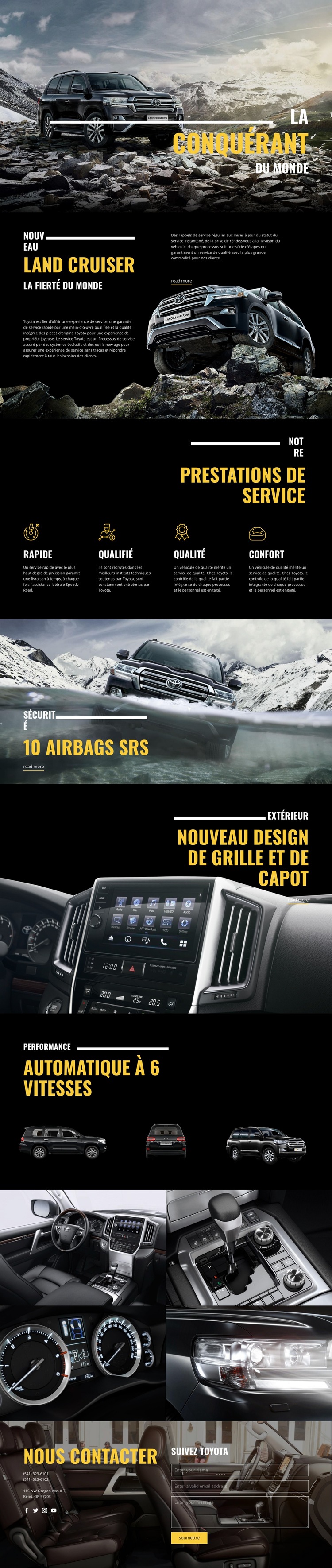 Voiture de conquérant Land Cruiser Créateur de site Web HTML