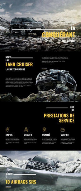 Page HTML Pour Voiture De Conquérant Land Cruiser