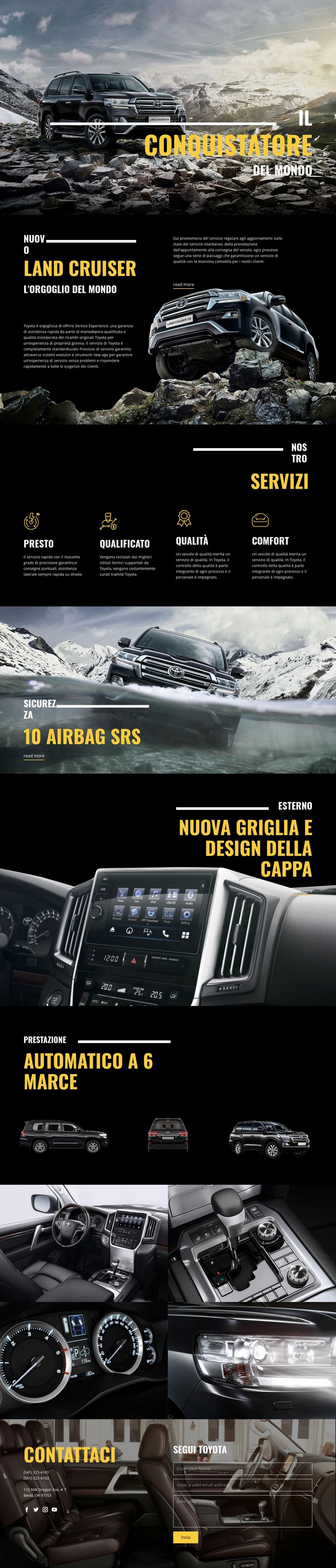 Land Cruiser conquistatore auto Mockup del sito web