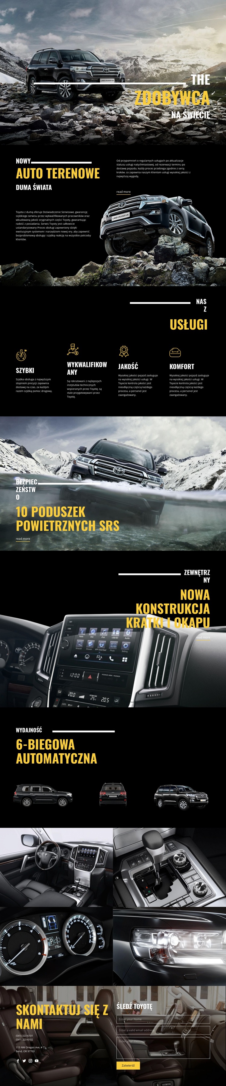 Samochód pogromca Land Cruiser Szablony do tworzenia witryn internetowych