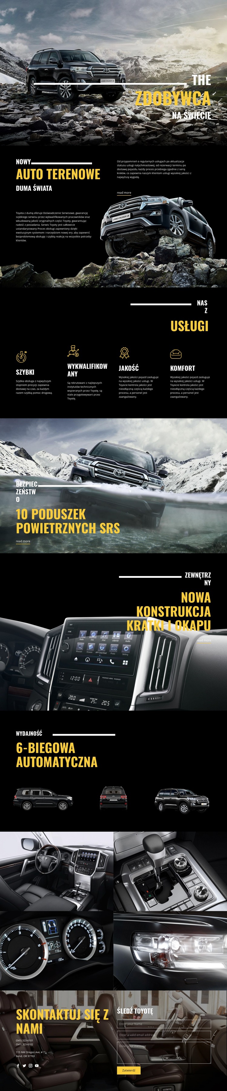 Samochód pogromca Land Cruiser Kreator witryn internetowych HTML