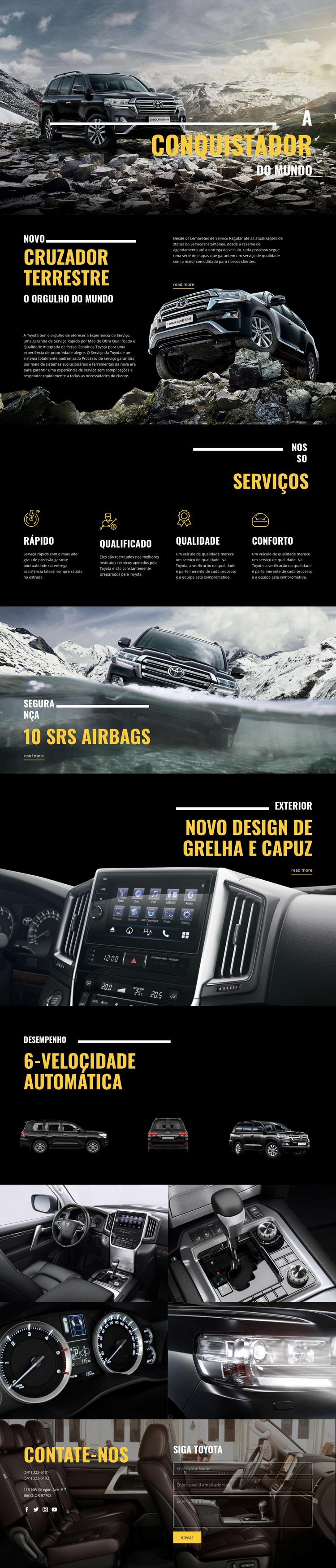 Carro conquistador Land Cruiser Construtor de sites HTML