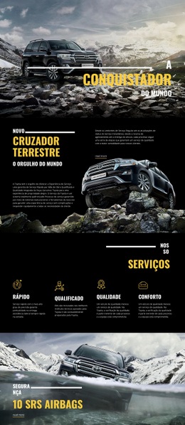 Carro Conquistador Land Cruiser - Modelo HTML5 Gratuito