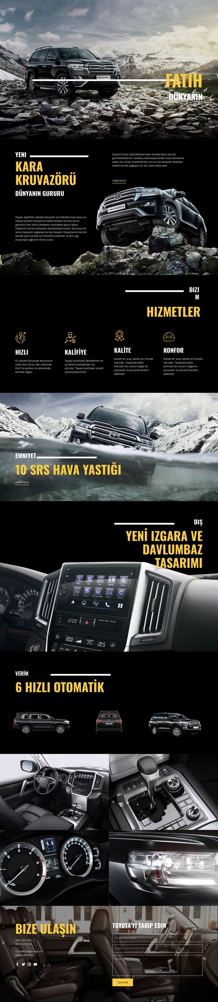 Land Cruiser fatih arabası Bir Sayfa Şablonu