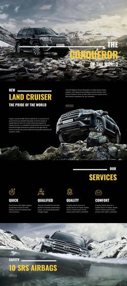 Land Cruiser Conqueror Car - Simple Landing Page