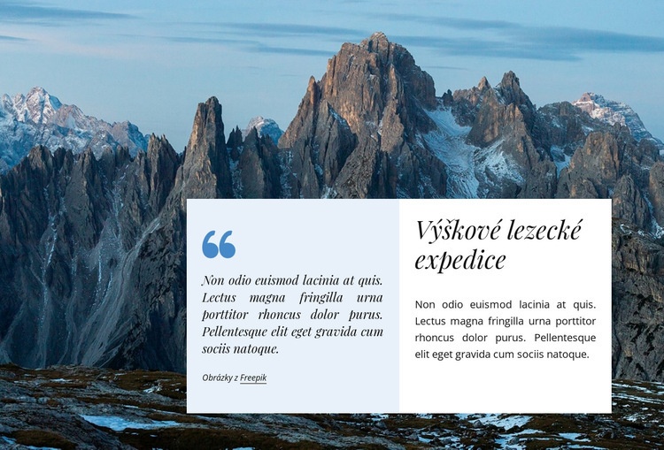 Horolezecké expedice Šablona webové stránky