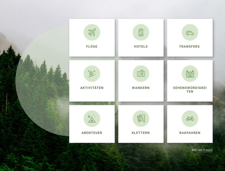 Dienstleistungen von Reiseveranstaltern CSS-Vorlage