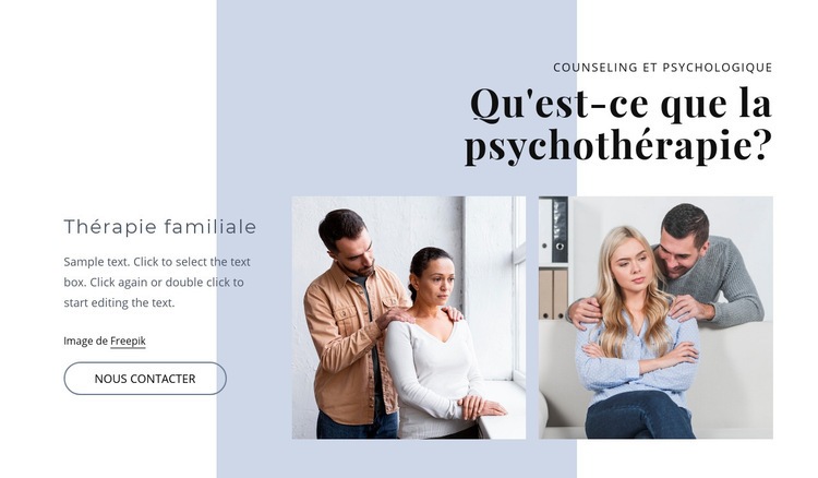 Qu'est-ce que la psyhothérapie Maquette de site Web