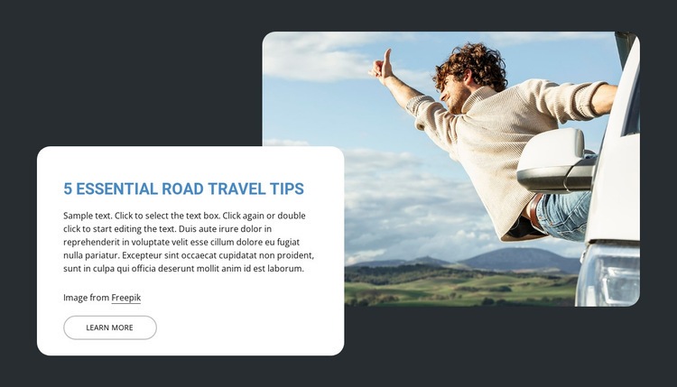 5 Essential road travel trips Homepage Design