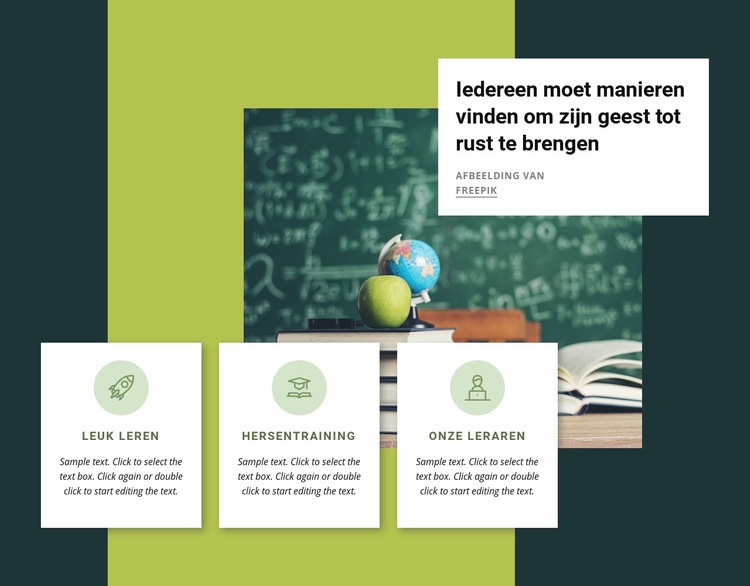 Mentale trainingsactiviteiten Website mockup