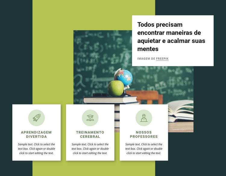 Atividades de treinamento mental Design do site