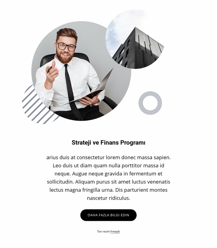 Strateji ve finans programı Açılış sayfası