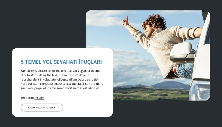 5 önemli yol gezisi Web Sitesi Mockup'ı