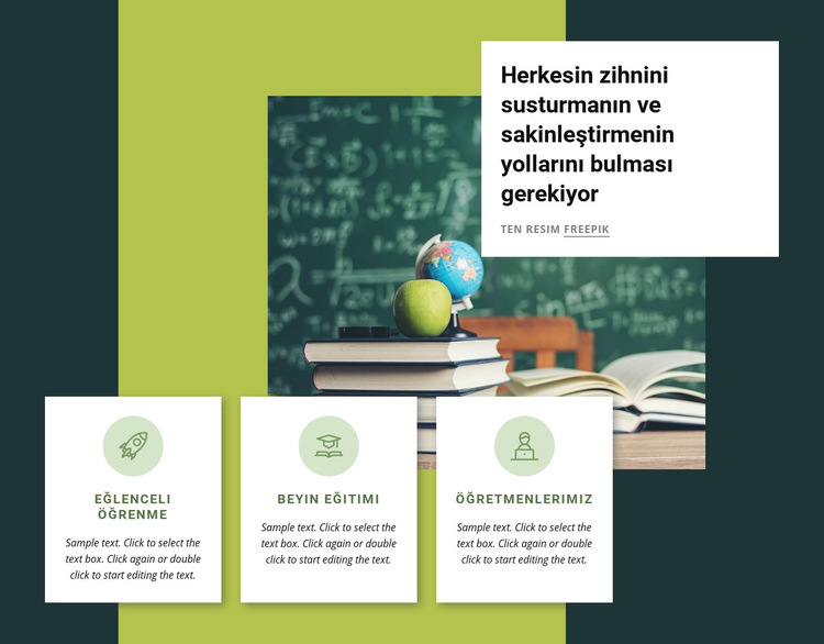 Zihinsel eğitim faaliyetleri Web Sitesi Şablonu