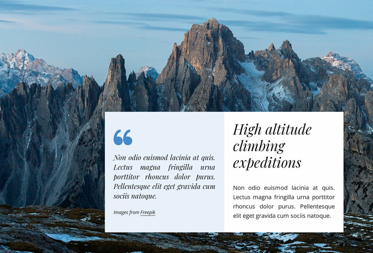 Climbing expeditions Website Design