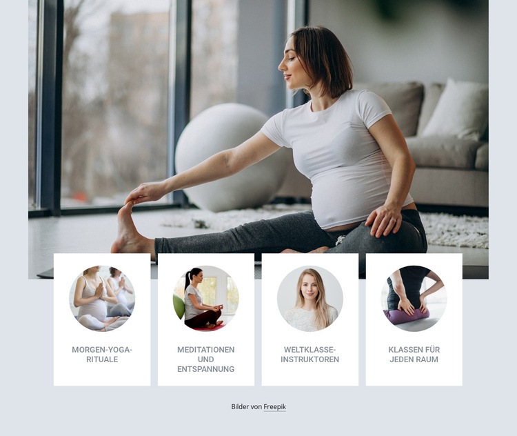 Schwangerschafts-Yoga-Kurs HTML5-Vorlage