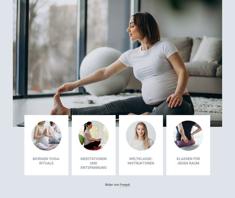 Schwangerschafts-Yoga-Kurs Website-Vorlage