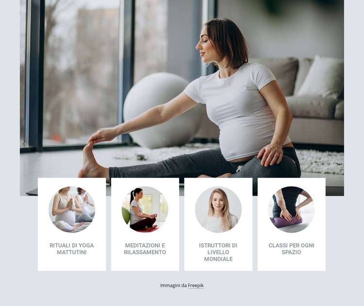 Lezione di yoga in gravidanza Mockup del sito web